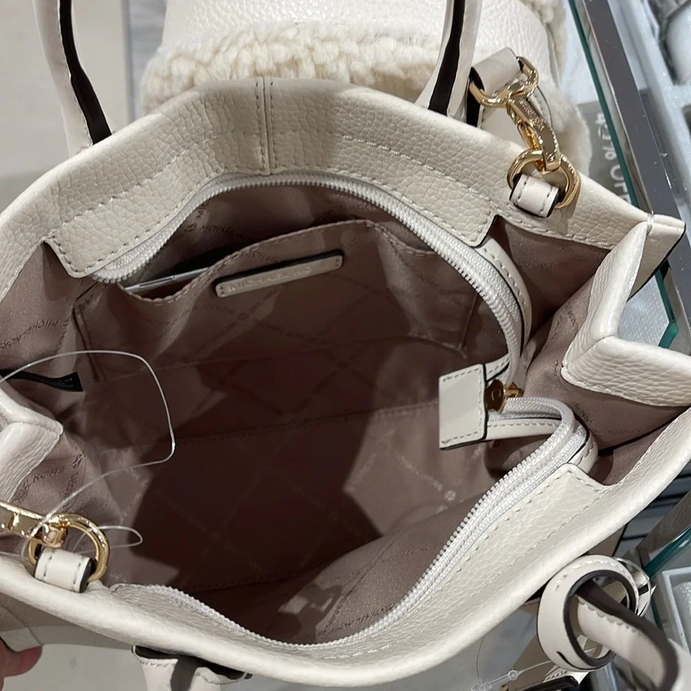 Michael Kors Mirella Small Pebbled Leather Shopper Top Zip Crossbody XBody nwt - Picture 8 of 16
